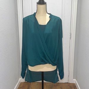 Favlux Fashione (L) forest green long sleeve blouse